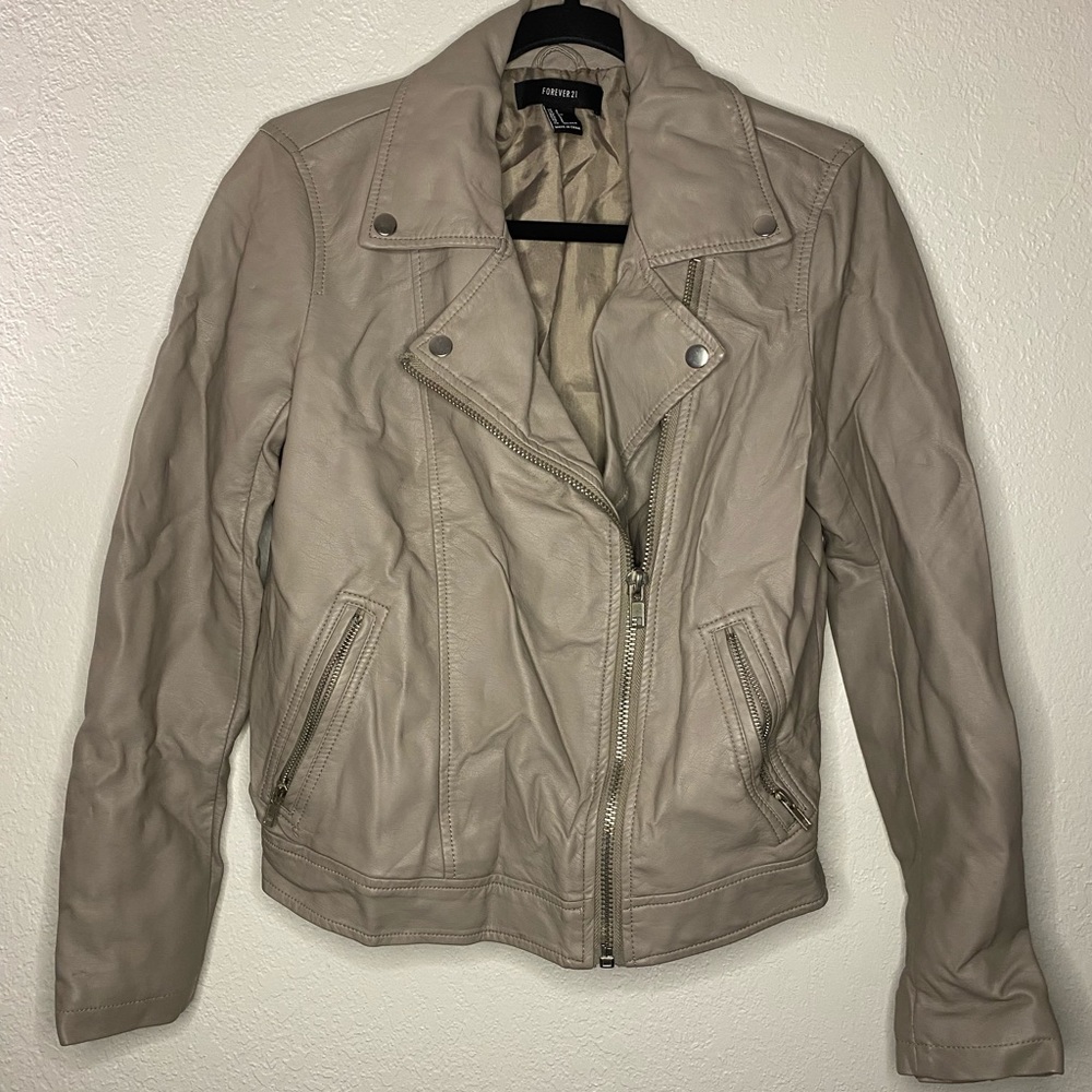 Taupe moto jacket